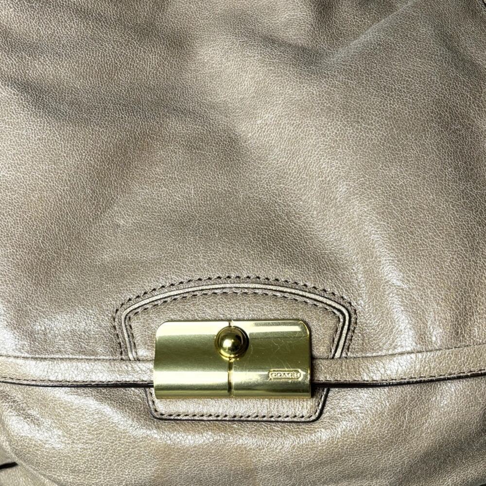 Coach Kristin Pinnacle Leather Shimmer Champagne Tan Tote Shoulder Bag 2013 - Picture 9 of 9